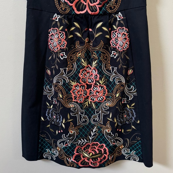 Moulinette Soeurs Black Mini Dress with Floral Embroidery - Picture 5 of 8